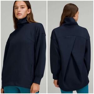 Lululemon Modal Blend Turtleneck Tunic True Navy Blue Size 12 Long Sleeve Top